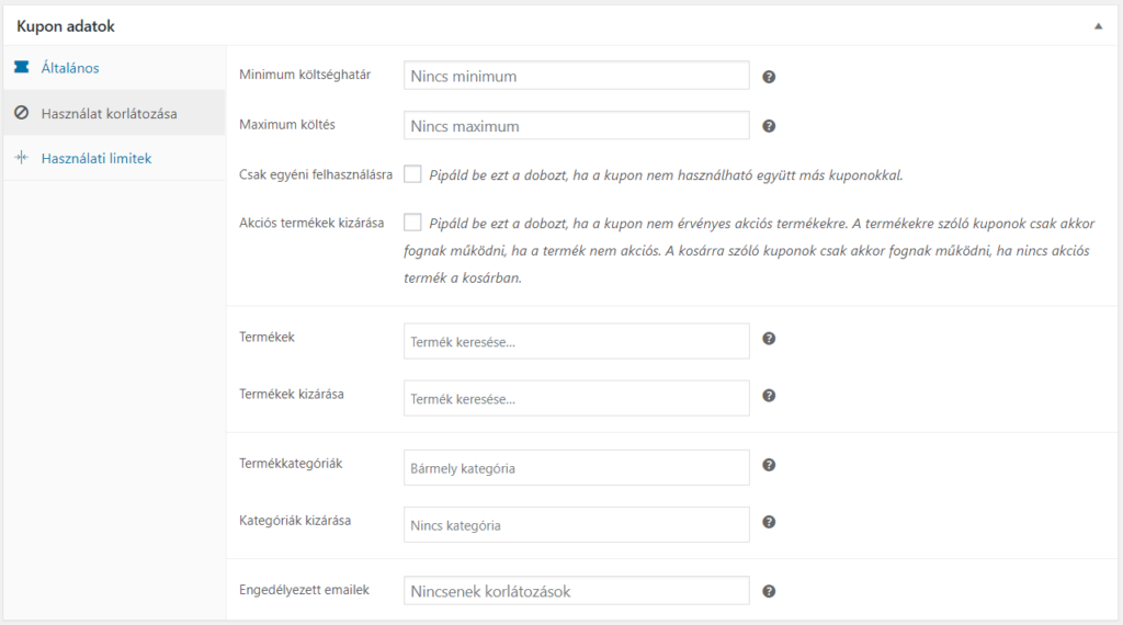 Kuponkód a WooCommerce webáruházban