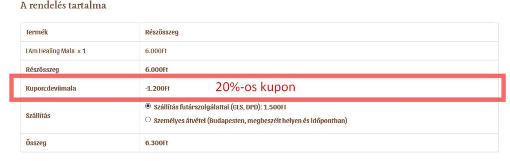 Kuponkód a WooCommerce webáruházban